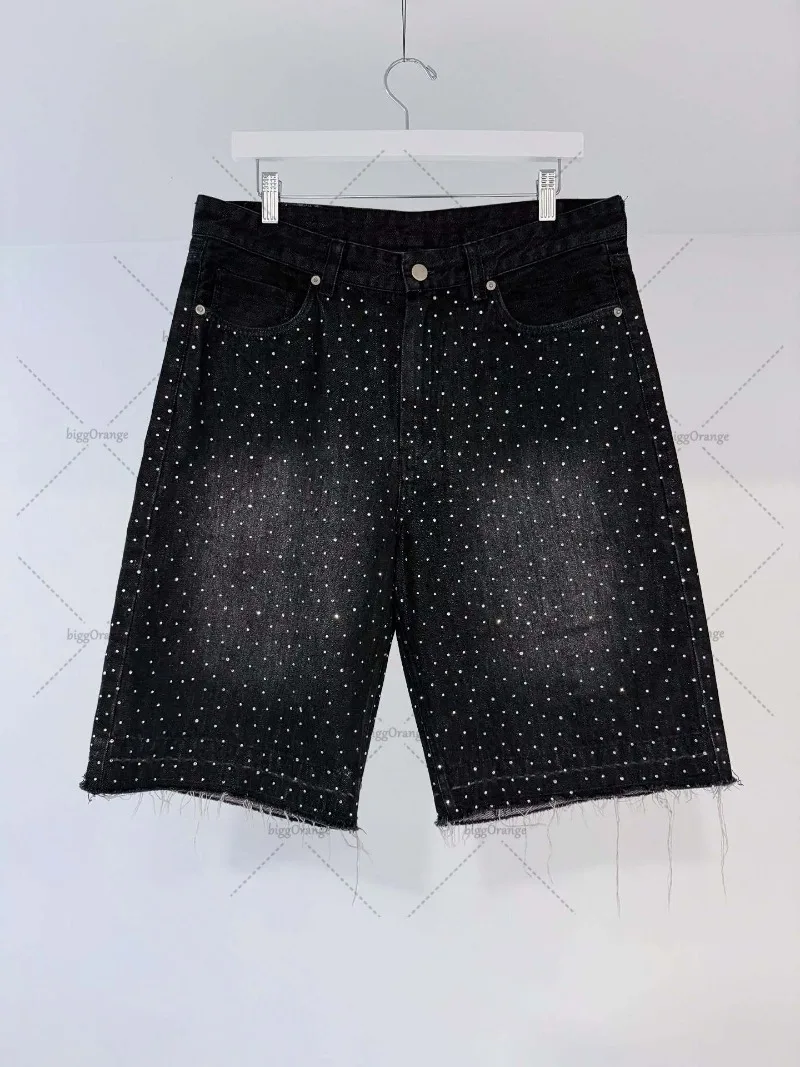 

Лето 202, повседневная уличная одежда, модные брендовые потертые джинсовые шорты большого размера, женские свободные широкие брюки в стиле Харадзюку Y2K в стиле хип-хоп, мужские брюки