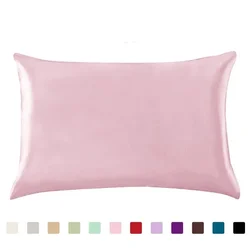 1PC  Queen Standard Satin Silk Soft Mulberry Plain Pillowcase Cover Chair Seat Square Pillow Cover Decorations for Home Pillow