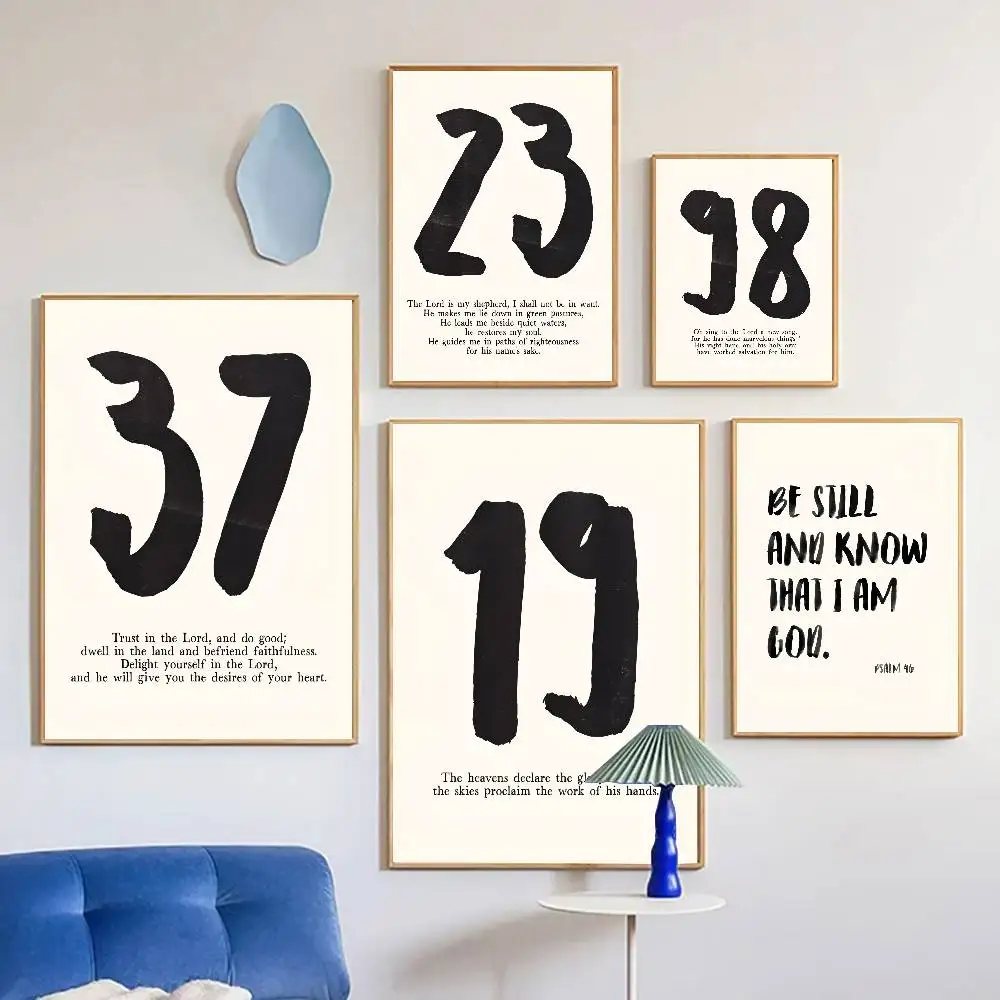 Bible Verses Poster Self-adhesive Art Room Entrance Restaurant Wall Decor Art Painting
