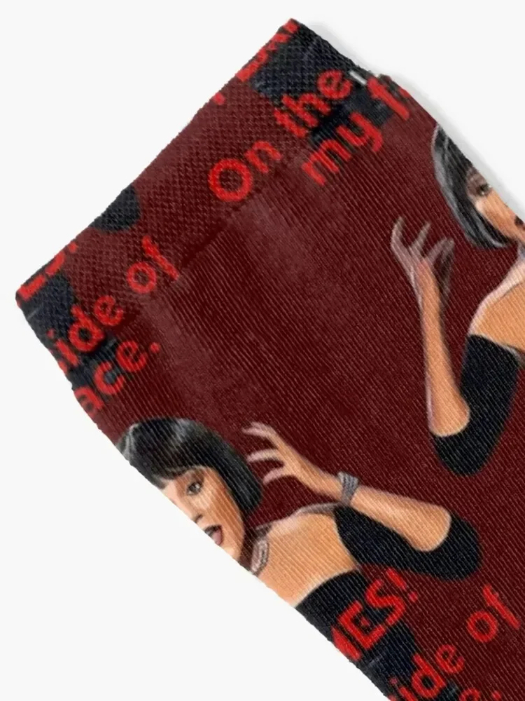 Flames! On the side of my face. Madeline Kahn - Mrs. White Socks heated cartoon Ladies Socks Men's