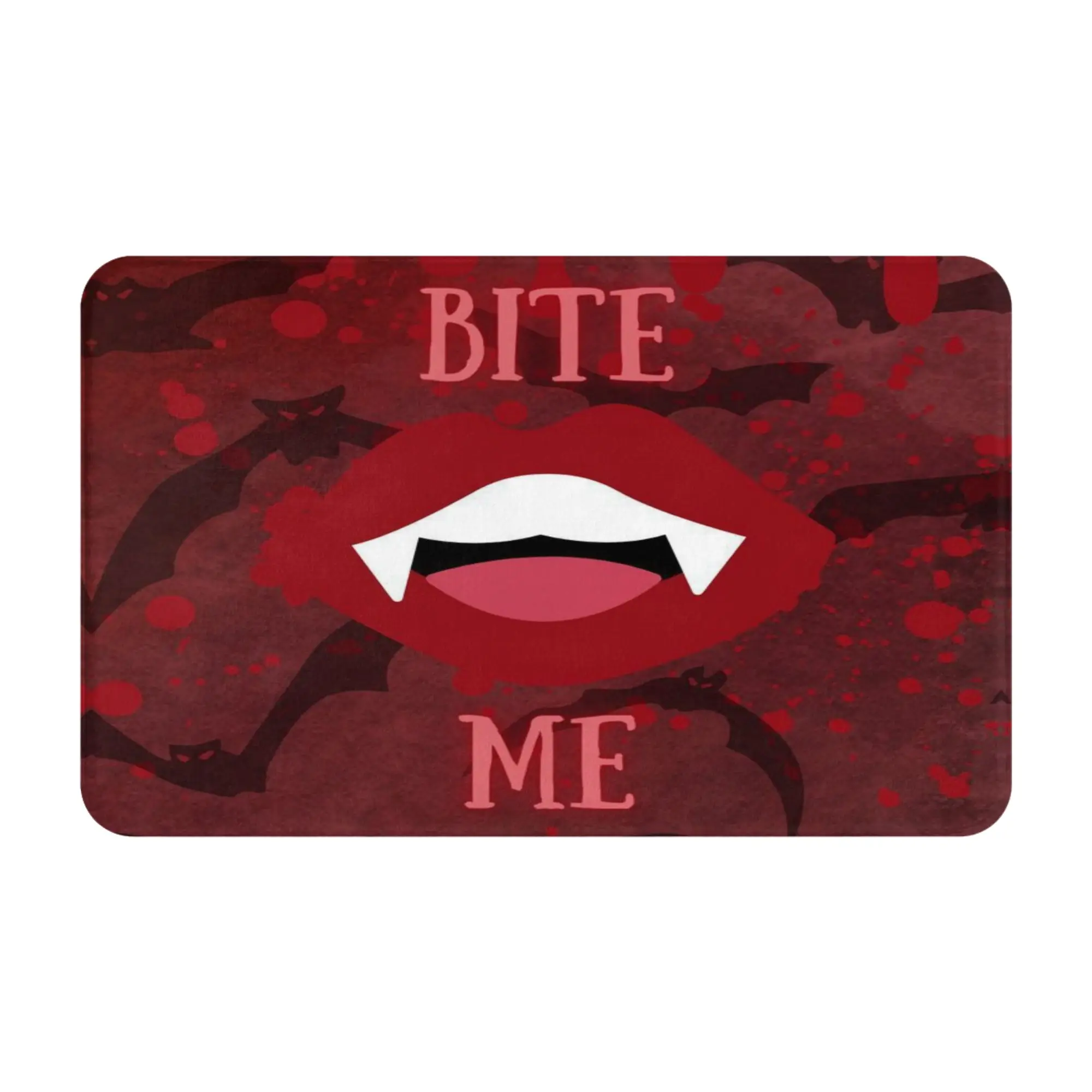 Bite Me Vampire Mouth Dark Poster Non-slip Doormat Kitchen Mat  Floor Indoor Home Decor