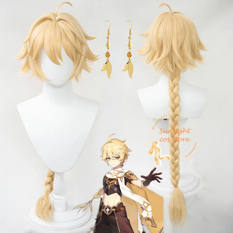 

Traveler Cosplay Aether Lumine Cosplay Wigs Blond Anime Wig Cosplay Heat Resistant Synthetic Wigs Halloween Wigs