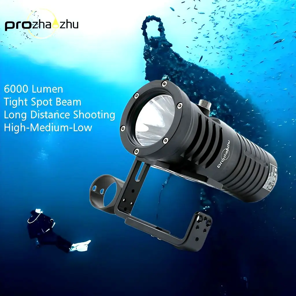 Super Bright Professional Diving Light SBT90 LED Rechargeable Handheld Waterproof 200M Technical Scuba Diving Canister Lights