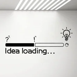 Large Idea Loading Wall Decal Office Stickers Inspire Motivational Vinyl Wall Sticker Bedroom Home Decoration Art Mural G358