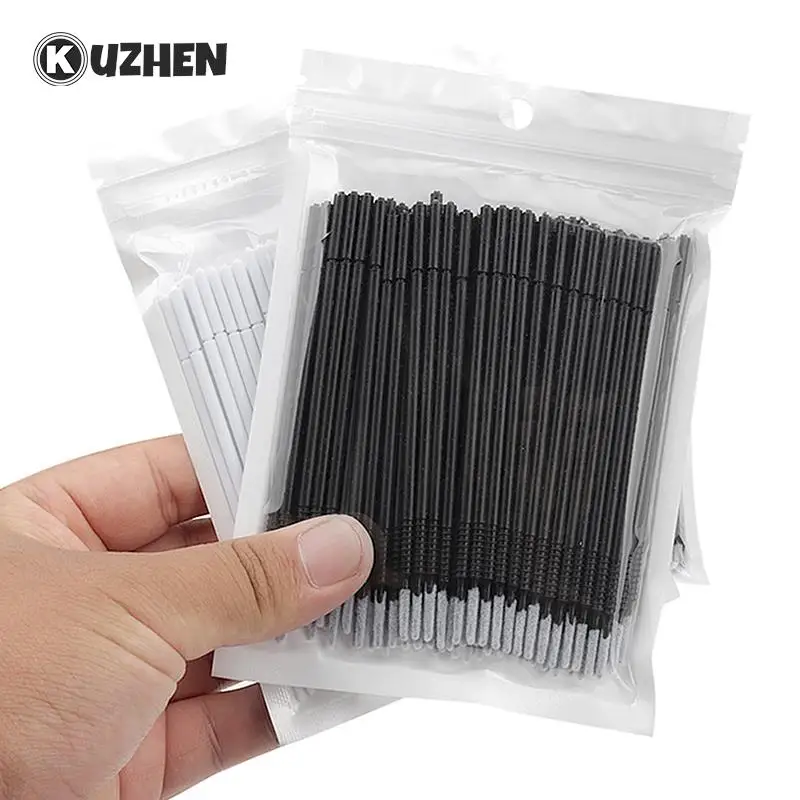 Coton-tige jetable pour application de Mascara, brosse pour cils, maquillage, outils pour enlever les extensions, 100 pièces