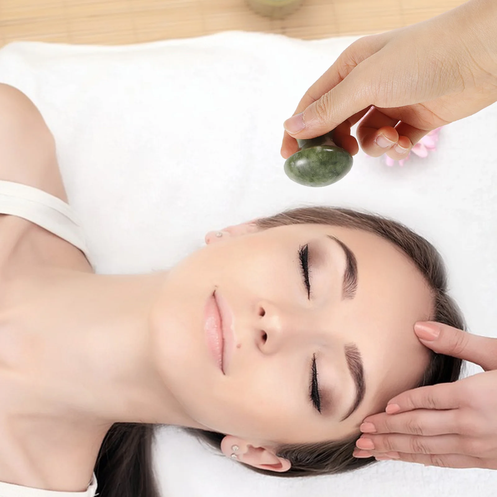 

Jade Facial Mushroom Massage Tool Shape Massager Face Gua Sha Stone Face Scraping Massager Skin Care