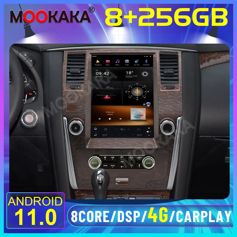 

Android 11 8+256GB Qualcomm Tesla 12.1"Car Player For Nissan Patrol 2010-2018 Car GPS Navi CarPlay Head Unit DSP Stereo