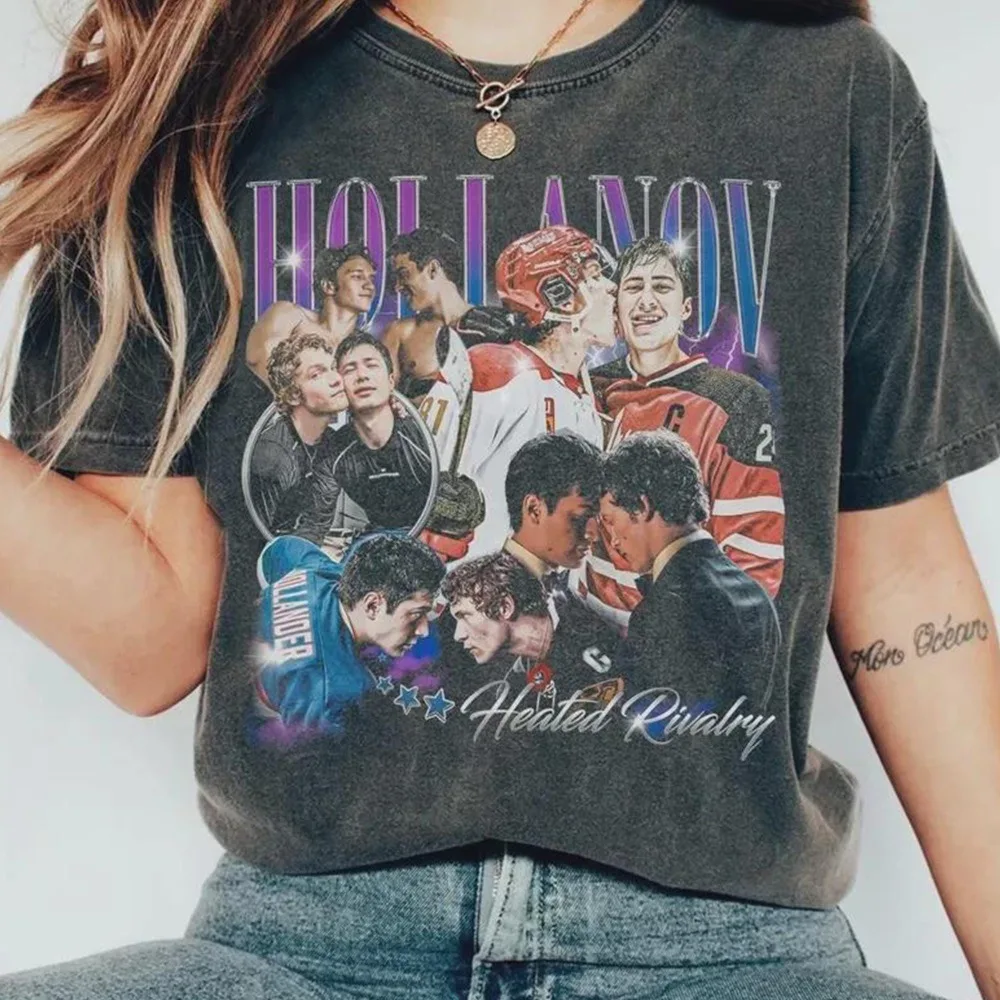 Intense Competition Retro T-shirt, Ice Hockey Romantic T-shirt, Summer New Retro Unisex Cotton Casual Fashion T-shirt