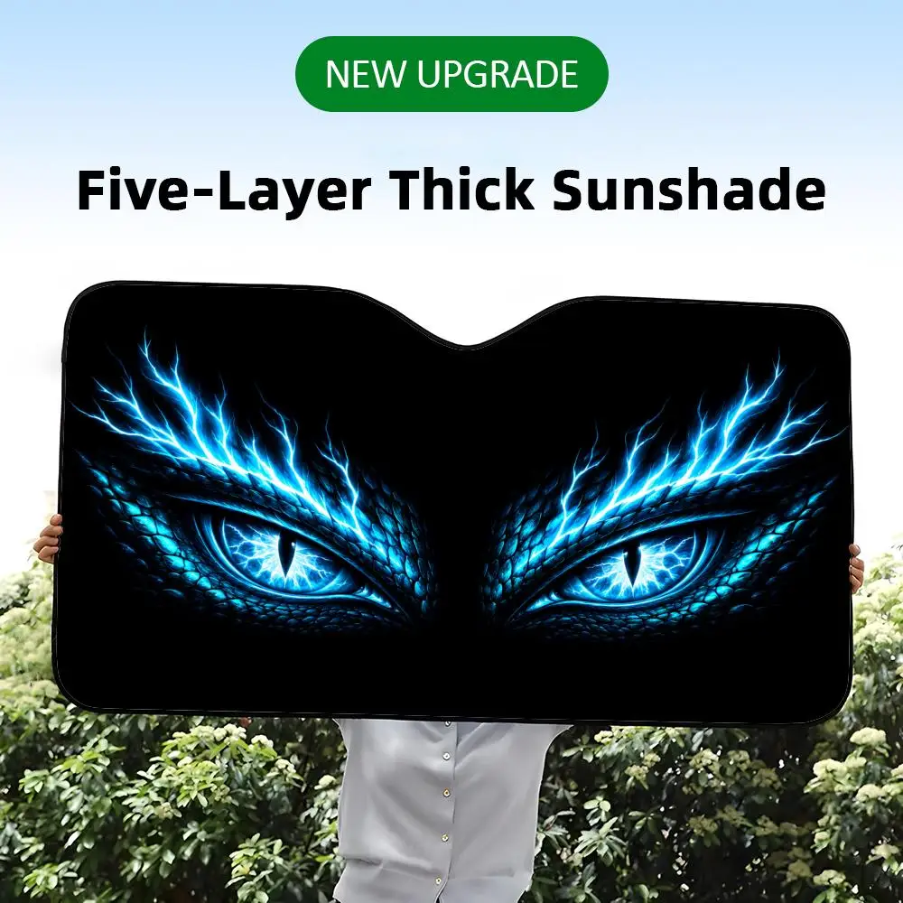 Coole Neonlicht-Augen-Sonnenblende, faltbar, universell passend für Autoscheiben, UV-Schutz, Wärmeisolierung, faltbare Abdeckung – Detail 9