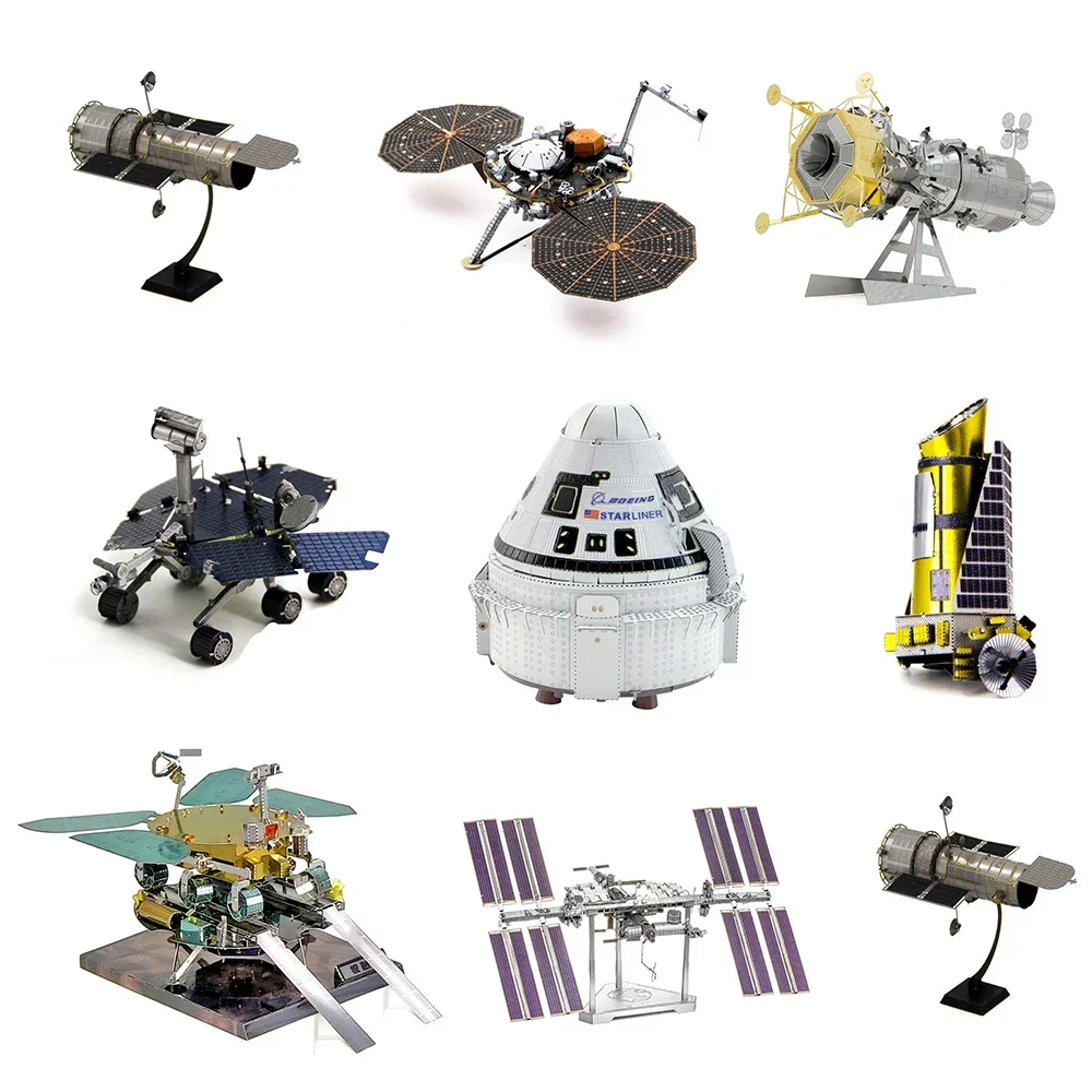 Space Exploration 3D Metal Puzzle Shuttle Hubble Space Telescope Mars Rover Model Toy for Kids Creative Jigsaw Puzzle Gift Toys