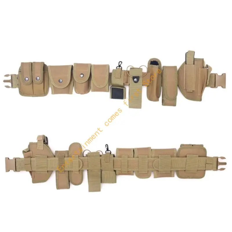 

Outdoor Belt Nylon Utility Belt with Multiple Storage Pocket Light Weight Adjustable For Outdoor Hiking Camping 55KD