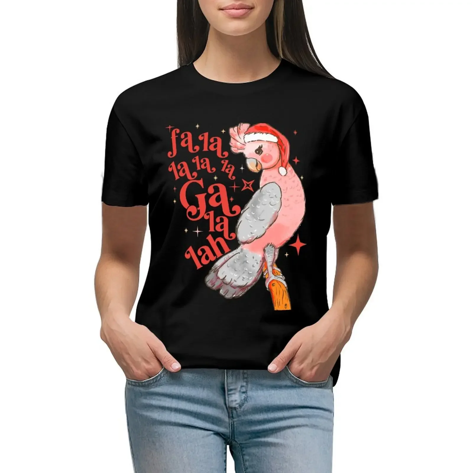 

Australian Funny Christmas Holidays Cute Galah Bird Falala T-Shirt new edition summer clothes cute tops black t-shirts for Women