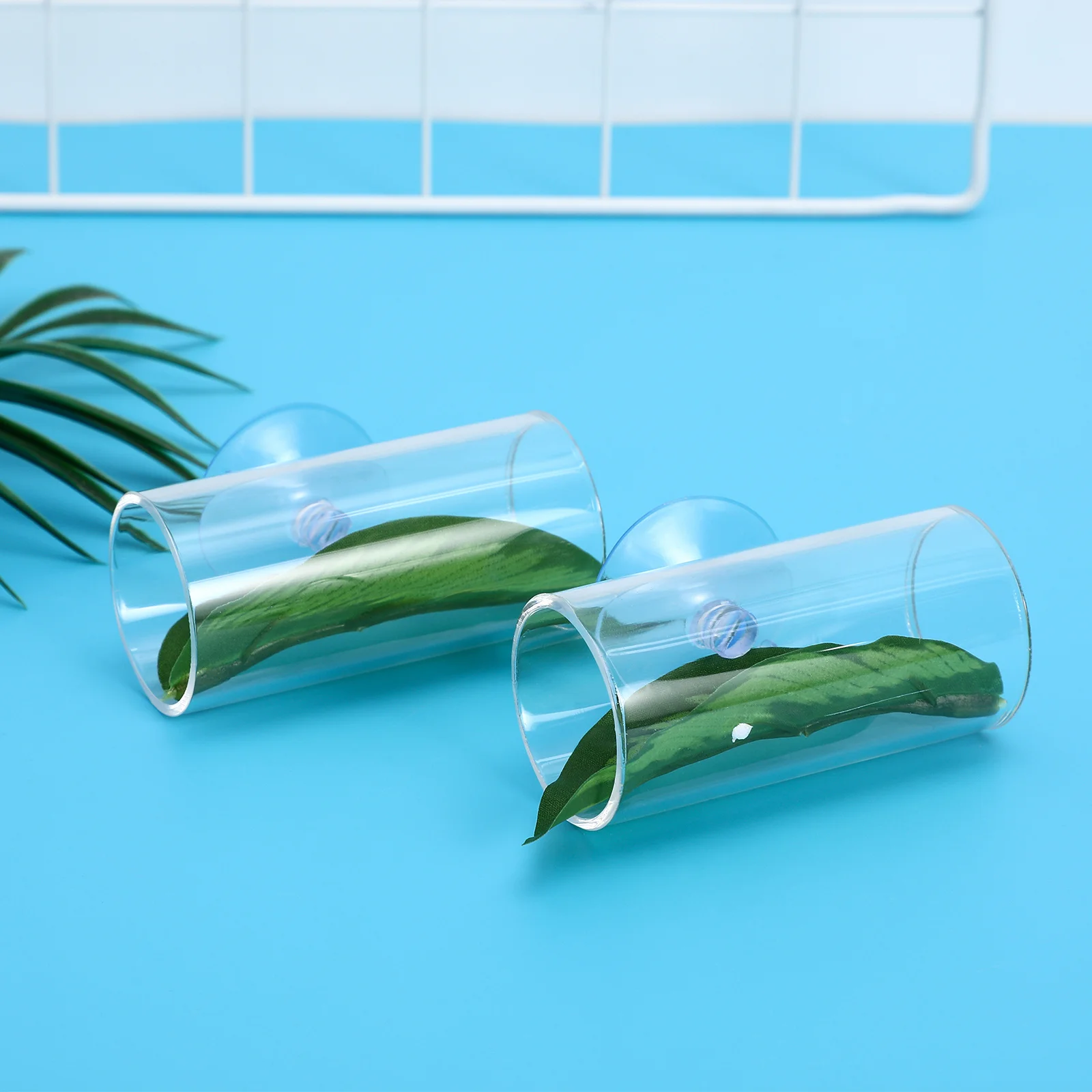 

2Pcs Clear Betta Fish Aquarium Tunnels Easy Clean Safe Resting Spot Shrimp Hideout Tank Accessories Fish Tank Decor
