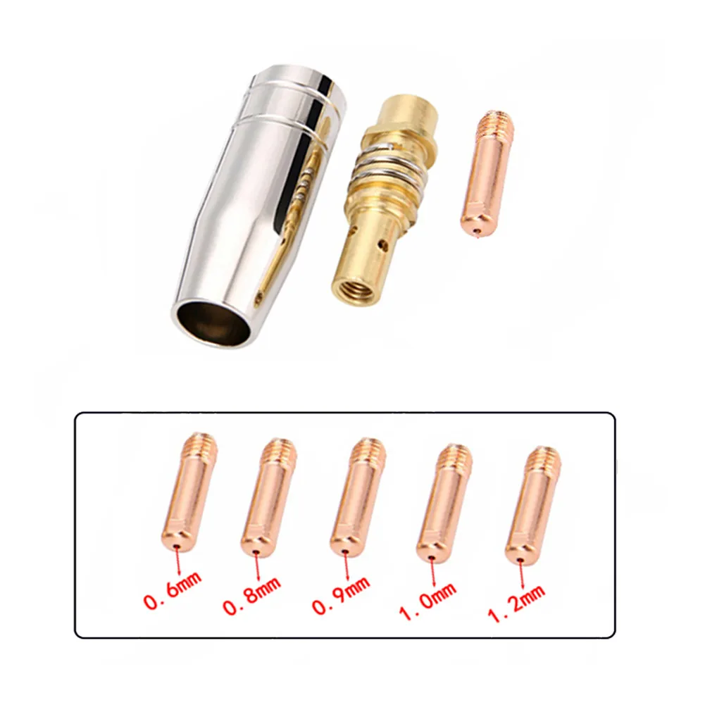 3 Pcs MIG Welding Torch 15AK For Welding Accessories Nozzles Contact Tip 0.6mm0.8mm0.9mm1.0mm1.2mm Professional Tool Accessories