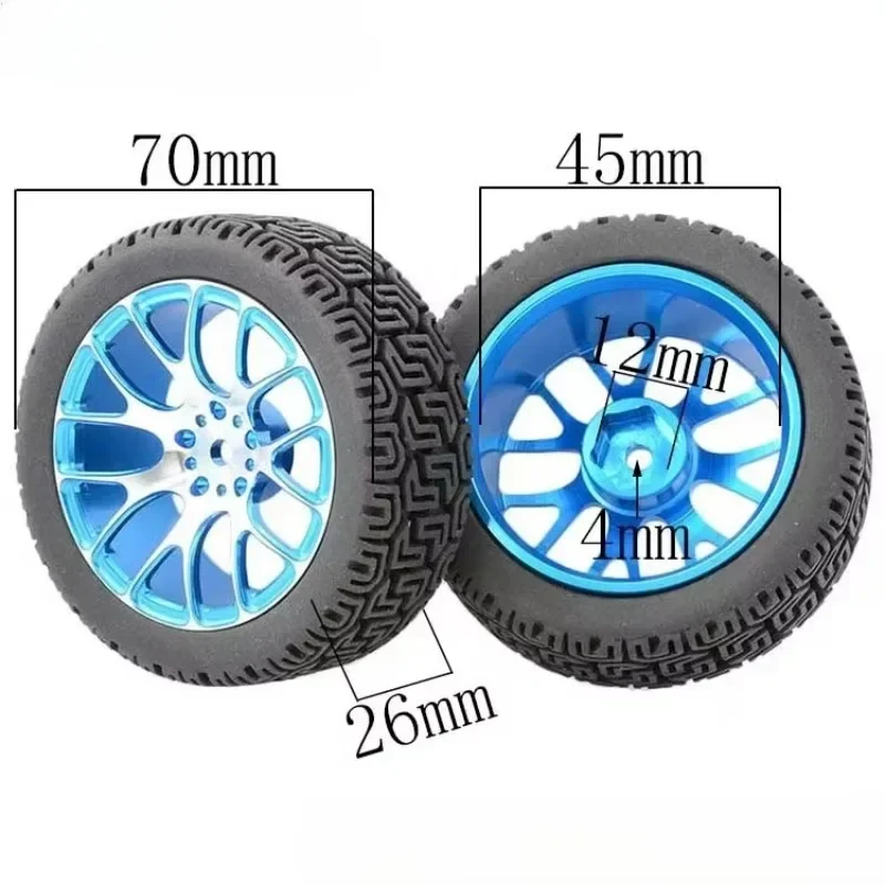 

4Pcs Racing Tires Tyre Metal Wheel Rim 4Pcs For RC 1/10 On-Road Car HSP 94123/94103/94122 D4/D3 FW06 WL144001 MJX16207