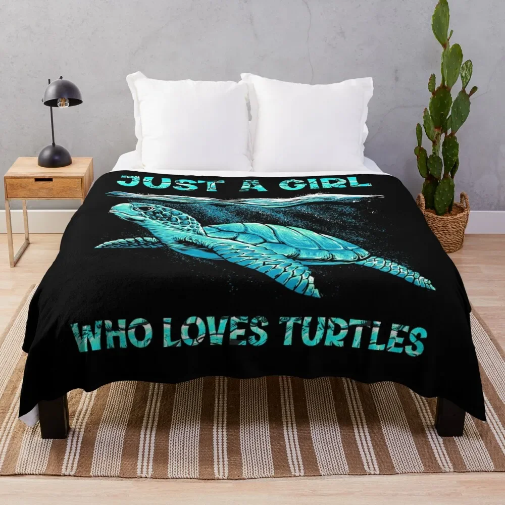

Just a girl who loves turtles - Turtle gift Throw Blanket Stylish Decor Blanket Gift for Friends Roommate