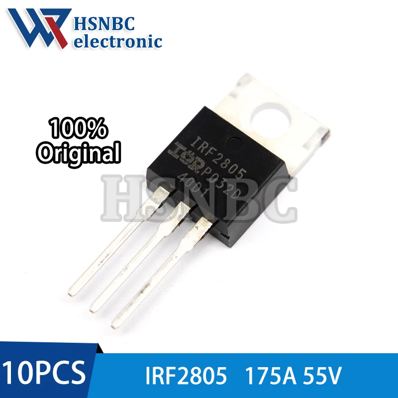 10PCS IRF2805 IRF2805PBF TO-220 175A 55V N-CH MOSFET Transistor 100% New Original