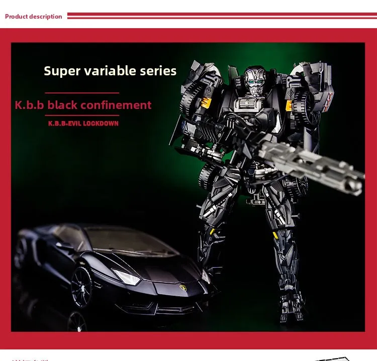 KBB Transformation 5 The Last Knight Dark-versie Metalen deel The Evil Lockdown Car Robot Action Figure Model Toy Collection Gift