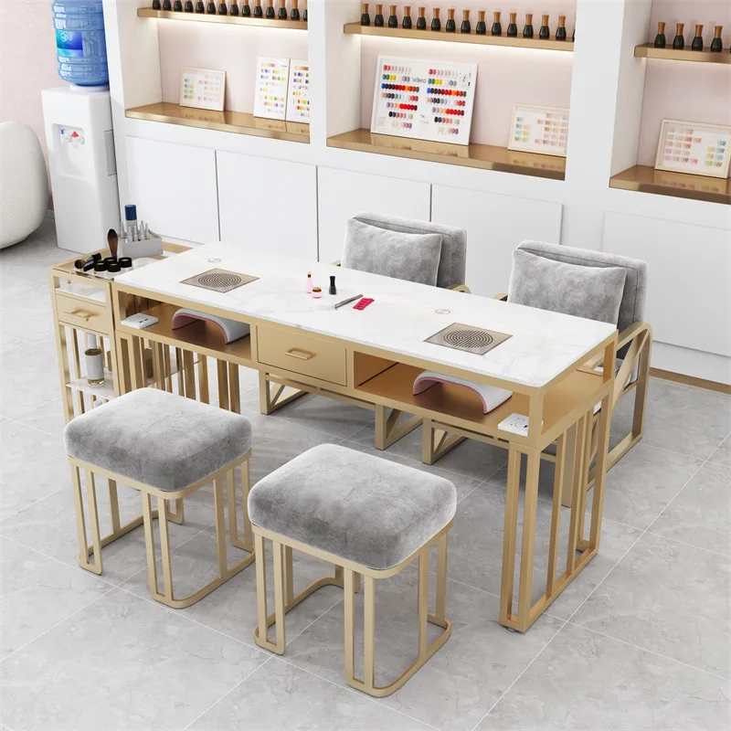 

Nordic high-power self-contained vacuum cleaner, manicure table, chair set, single double triple marble manicure table