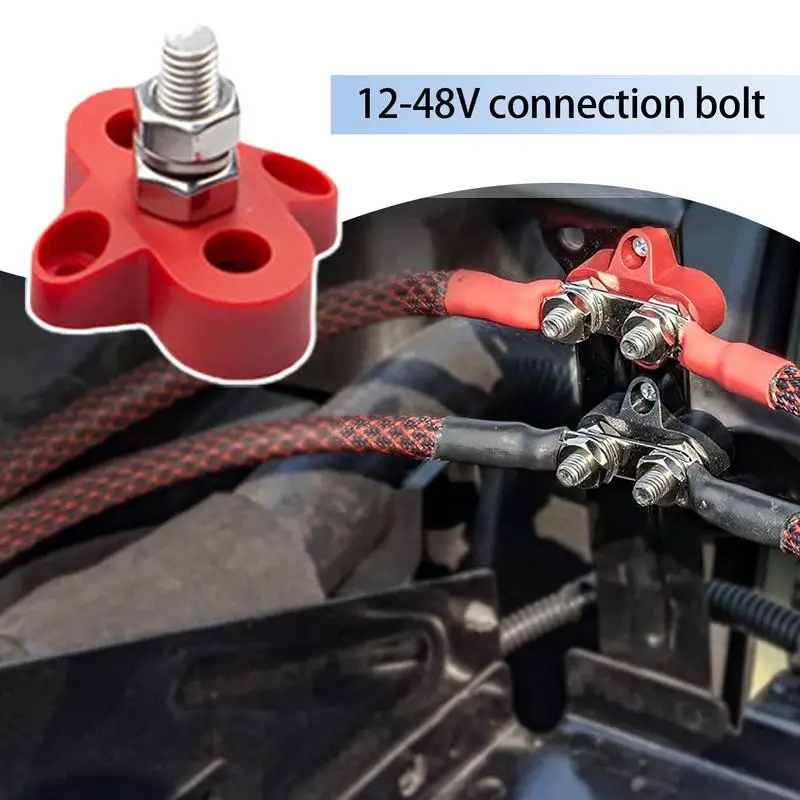 Power Distribution Block Automotive Busbar Terminal Studs 12-48V Battery Bus Bar Terminal Block M6/M8 Busbar Power Distribution