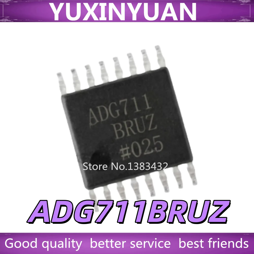 5PCS ADG711 ADG711BRU ADG711BRUZ TSSOP-16 ADG711BRUZ-REEL CMOS Low Voltage 4 Ω Quad SPST Switches SMD IC