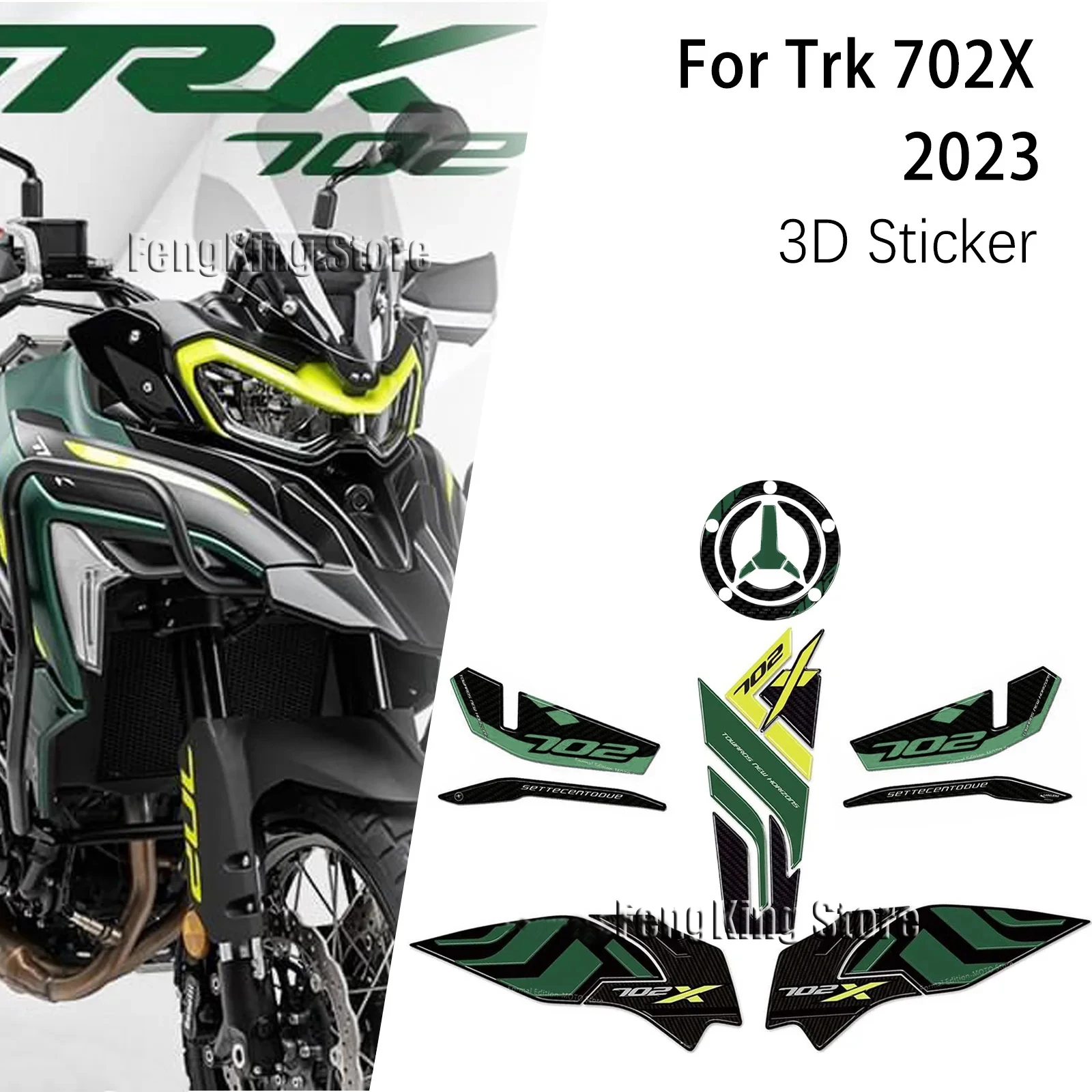 

3D Sticker Trk702x Motorcycle Accessories 3D Gel Epoxy Resin Sticker Kit Tank Pad for Benelli TRK 702X TRK 702 X 2023