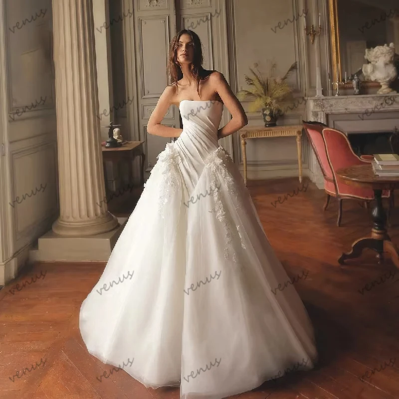 Glamorous Women Wedding Dresses Modern Bridal Gowns Strapless Backless Robes свадебное платье Vestidos De Novia Customized 2026