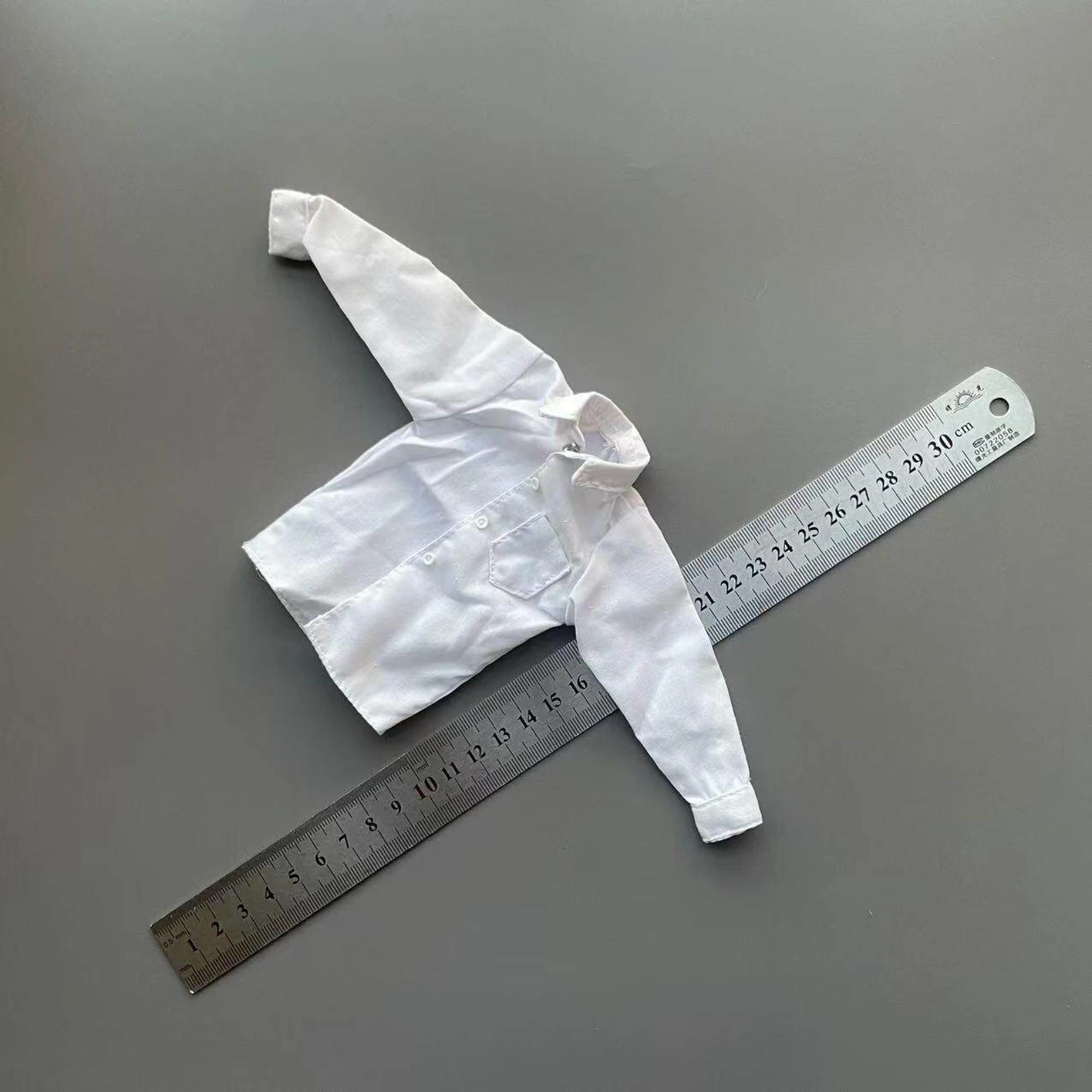 

1/6 Scale Doll Shirt Pointed Collar Collared Button-up Doll Shirt Toy Clothing Woven Material Plain Design