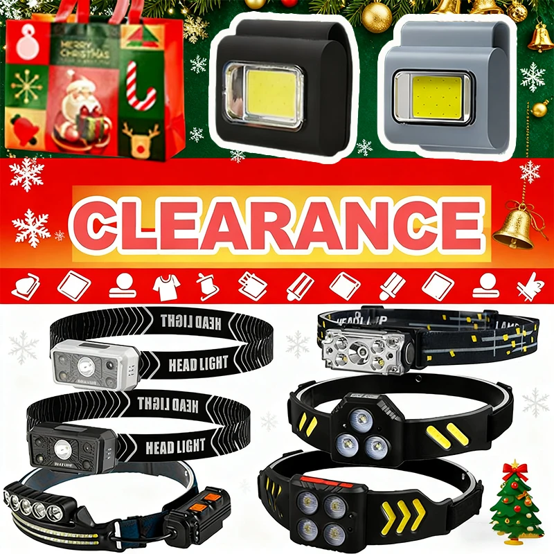 كشاف أمامي LED قابل لإعادة الشحن، ضوء رأس متعدد الأوضاع بدون استخدام اليدين، ضوء عمل محمول، خارجي، إصلاح صناعي، مصباح يدوي للطوارئ