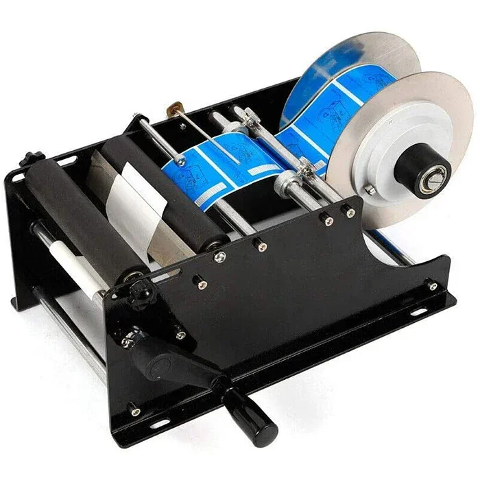 Manual round Bottle Labeling Machine for Mineral Water Plastic round Bottles Label Sticker Applicator Machine