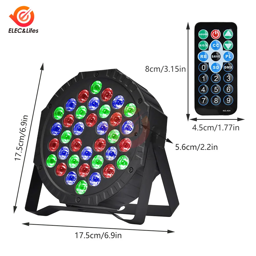 36 LED المرحلة كامل اللون شقة الاسمية تأثير الإضاءة RGB 3 في 1 DMX 512 DJ ديسكو حفلة عطلة عيد الميلاد بار نادي الزفاف تظهر الضوء
