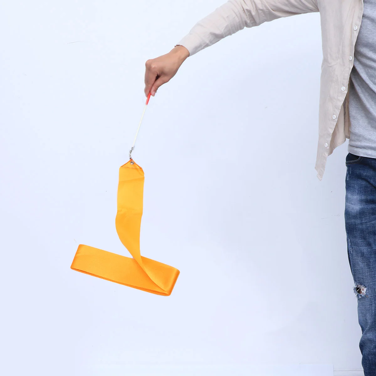 4 قطعة شريط الجمباز الإيقاعي يأتي مع مقبض 4 أمتار قضيب دوار للرقص لفرقة الجمباز للأطفال