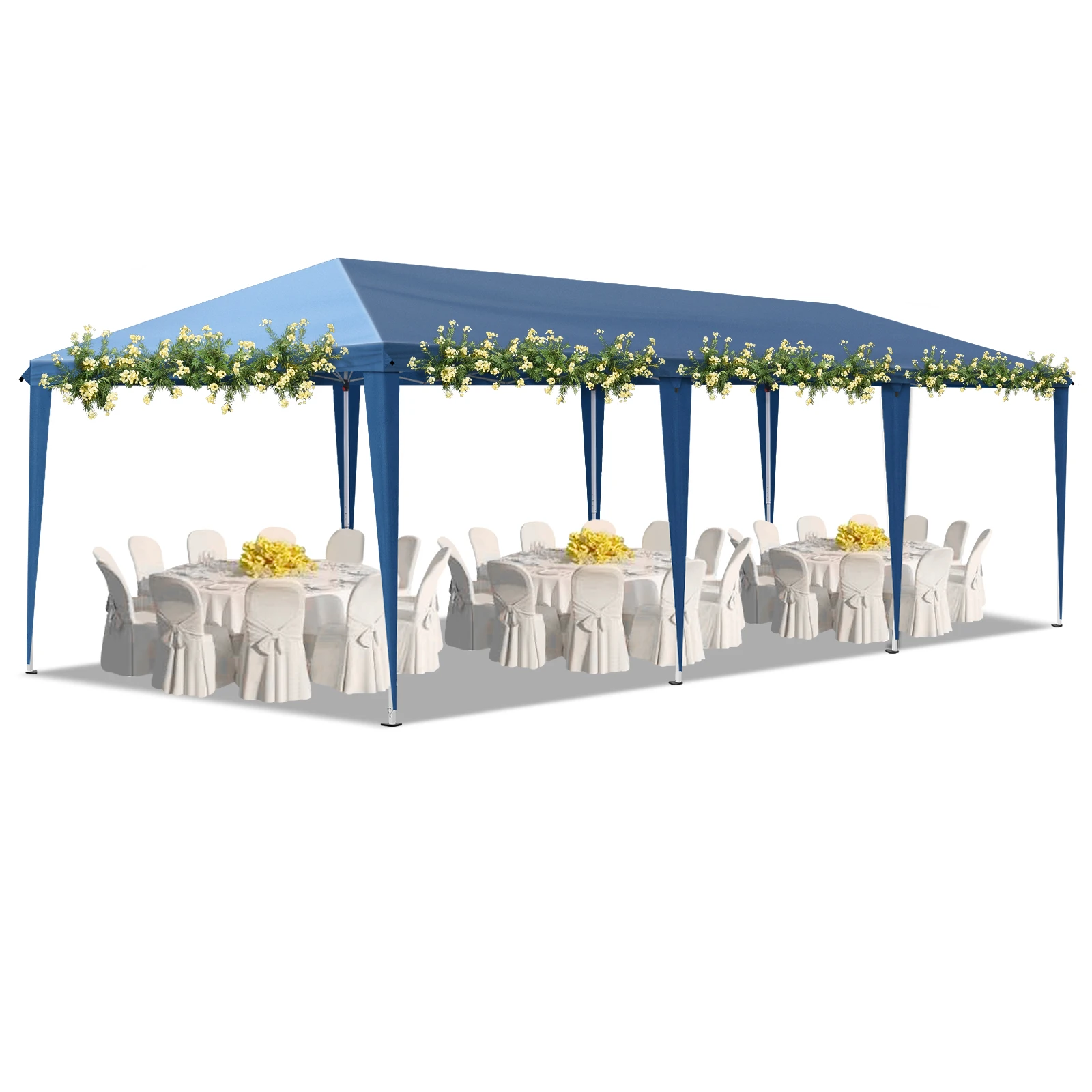 10x30 Pop Up Canopy Tent 420D Oxford Fabric Heavy Duty Commercial Instant Canopy Tent with Roller Bag and 8 Sand Bags