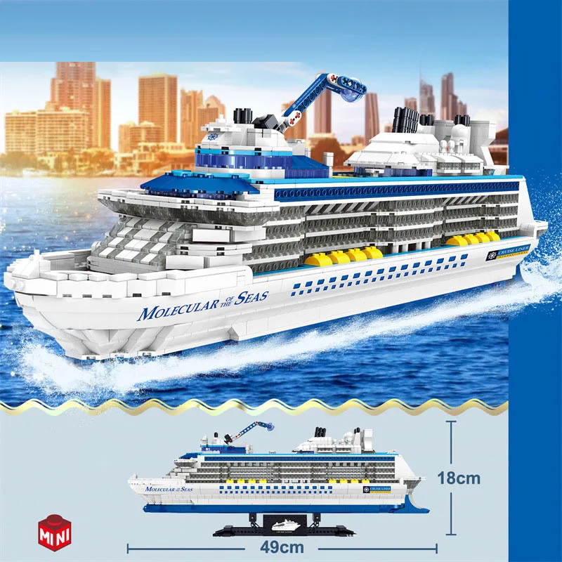 City 2428Pcs Cruise Liner Ship Sailing Boat Mini Model Building Blocks Creative Big Ocean Vessels Bricks MOC Toys Children Gifts