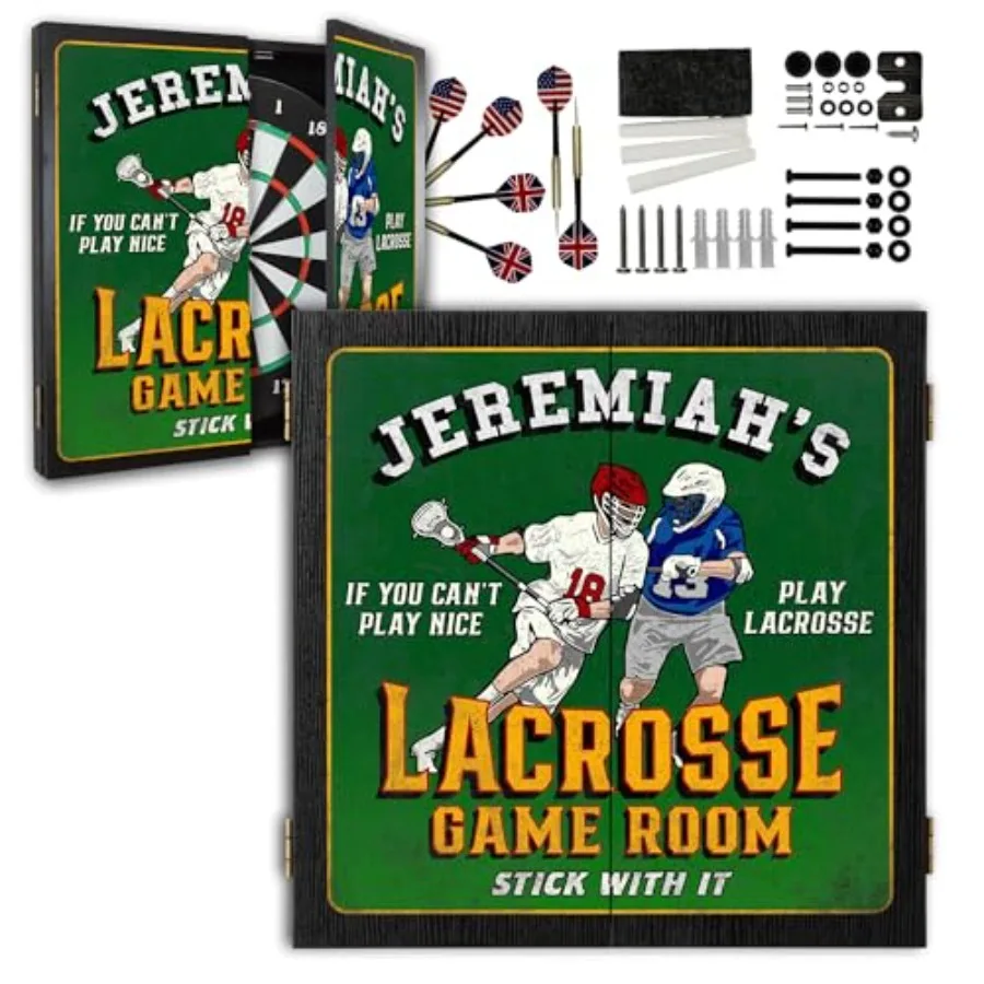 

Набор шкафов для дартса Man Cave с 6 стальными наконечниками, бумажный дартс, ластик для мела, 21,5 x 21,5 x 2,75 дюйма, черный современный дизайн f