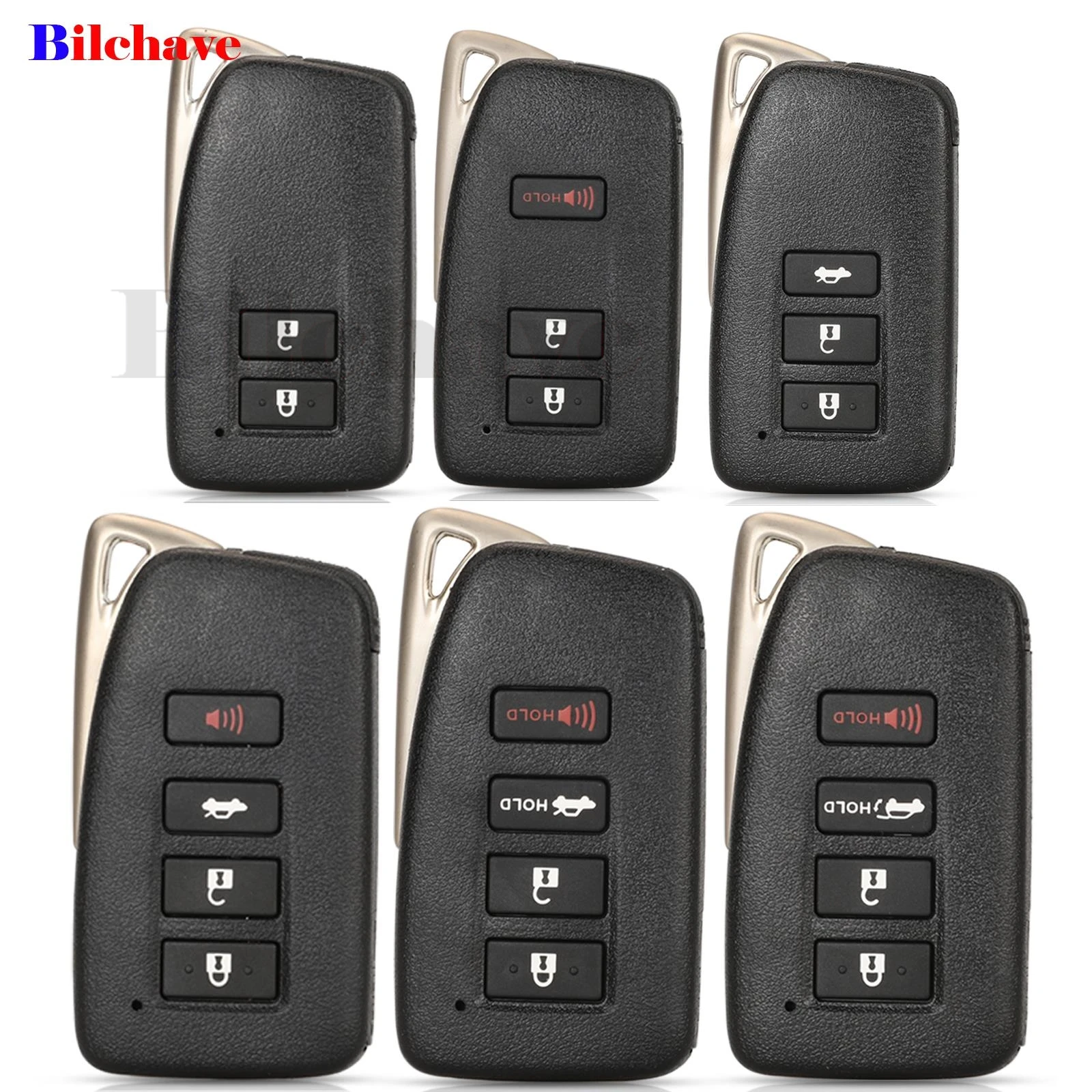 

jingyuqin 10pcs For LEXUS ES350 IS/ES/GS/NX/RX/GX GS300 GS350 IS250 ES250 NX200 Fob Remote Key Shell 2/3/4 Buttons Replacement