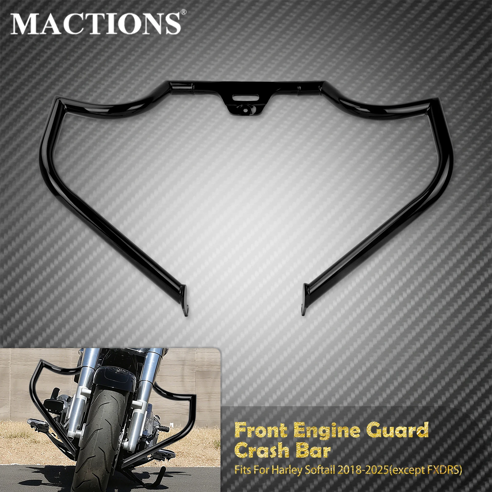 

Motorcycle Front Highway Crash Bar Protector Engine Guard For Harley Softail 2018-2025 Breakout Fat Boy Low Rider FLFB Slim FLSL