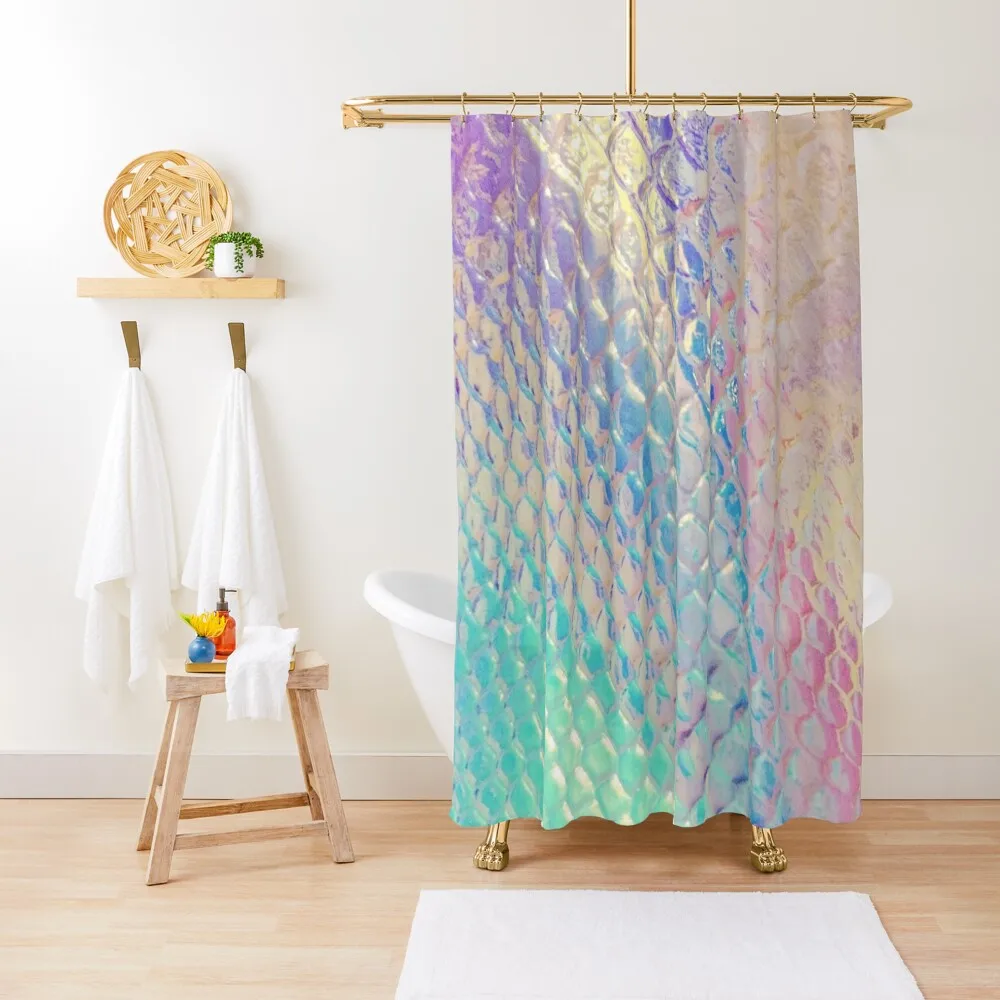 

Iridescent Scales Shower Curtain Anti-Mold Waterproof Shower Anime Bathroom Bathroom Box Curtain