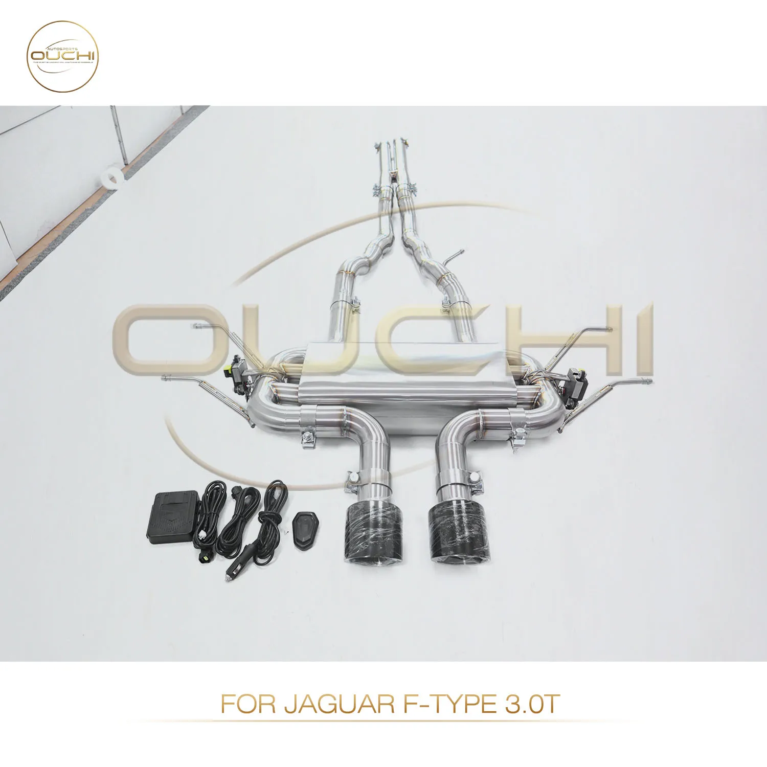 

High Performance Catback for Jaguar F-type 3.0T OUCHI Stainless steel Exhaust System Muffler With Electronic Valve tips