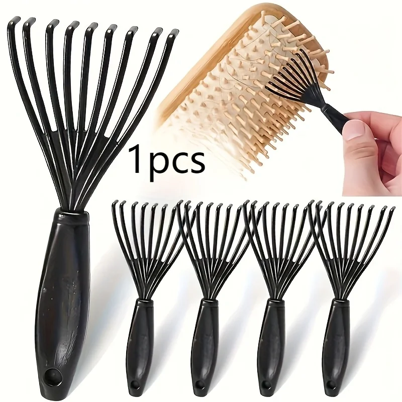 One-piece plastic mini comb cleaner with built-in brush, hair removal device, household handle cleaner, brush, cleaning agent