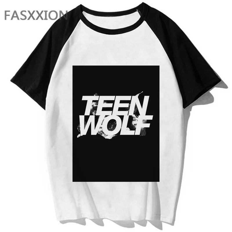 Teen Wolf clothing summer top female print white t shirt manga y2k graphic top tees harajuku