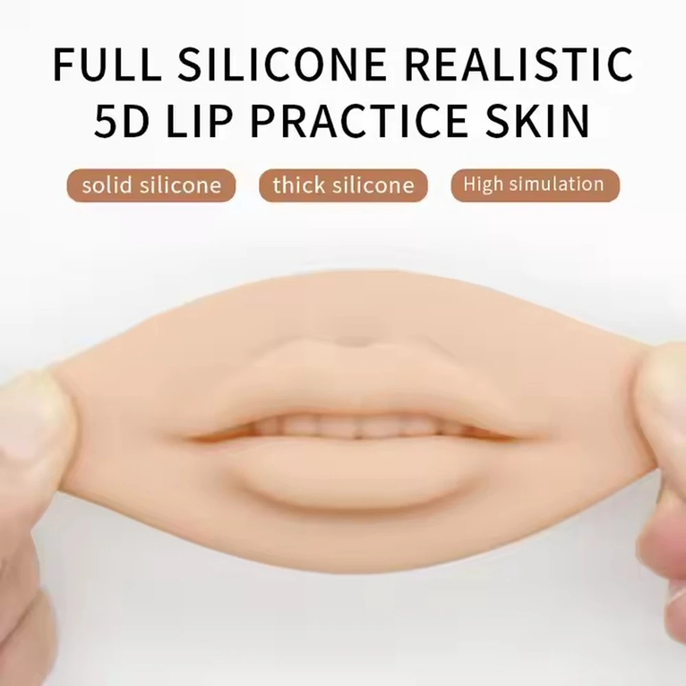 Microblading 재사용 가능한 5D 실리콘 연습 입술 피부 PMU 초보자 훈련을위한 유럽 솔리드 립 블록 문신 영구 화장