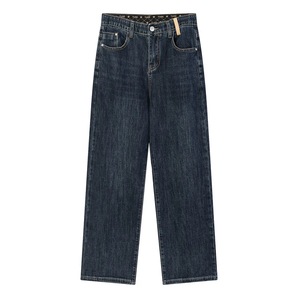 

Fashion Plus Size Women's Jeans Autumn New Style Simple Casual Stretch Denim Straight Leg Ankle-Length Pants 2529