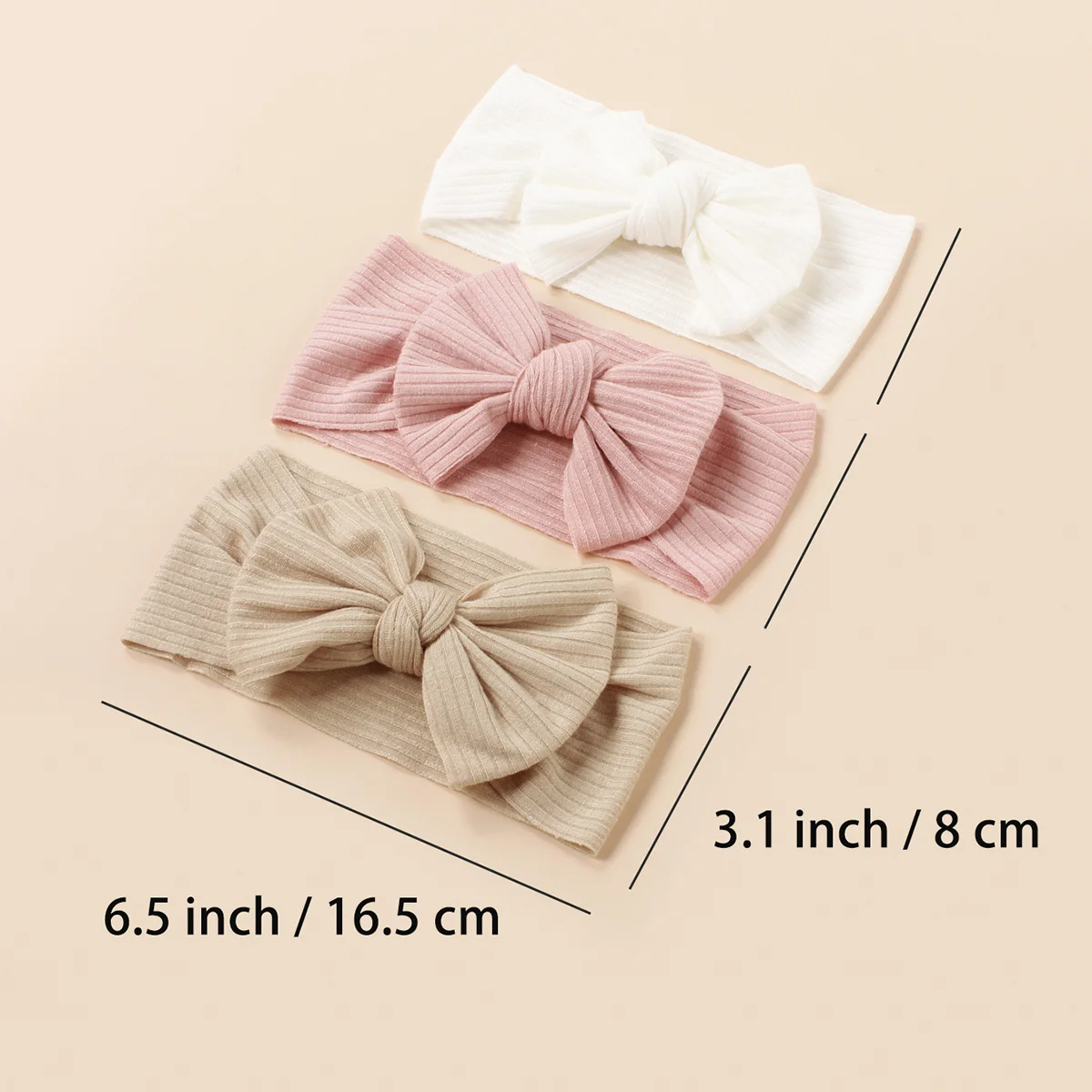 3pcs/Set Wholesale Knitted Children Hairband Solid Color Strips Cute Bow Headband For Infant Baby Kids Sport Hair Accessories