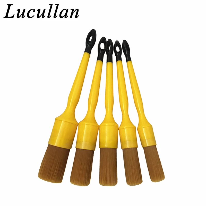 Lucullan Orange Detailing  Brush Gentle Synthetic Bristles&Comfortable Handle For Prewash Interior Leather Cleaning