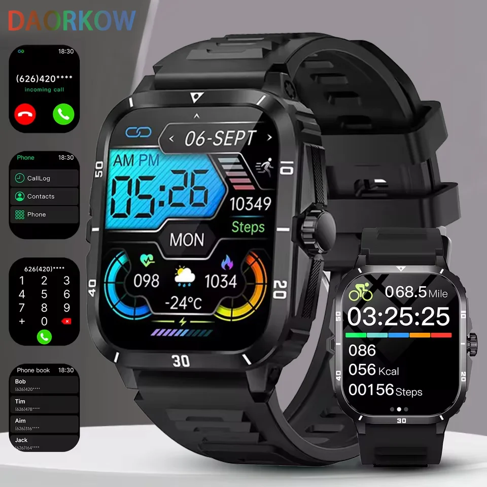 

Sports smart watch 1.96 HD screen ultra long life blood oxygen Bluetooth call 100+ sports 3ATM waterproof health monitoring