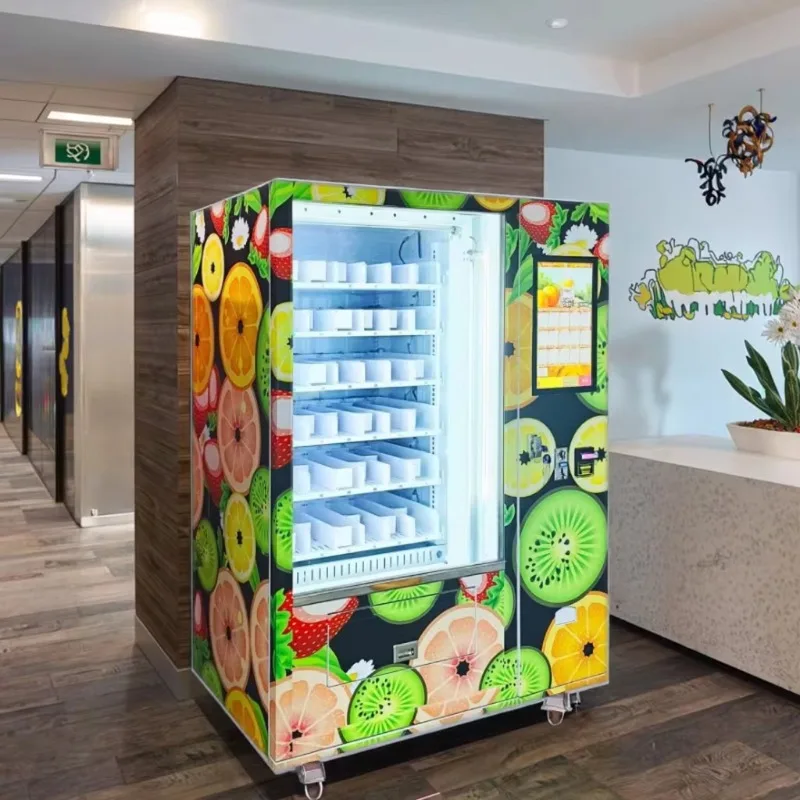 Máquina Expendedora de Pasteles Personalizada con Pantalla Táctil de 21.5 Pulgadas, Máquina Expendedora de Cupcakes y Aperitivos con Lector de Monedas, Billetes y Tarjetas