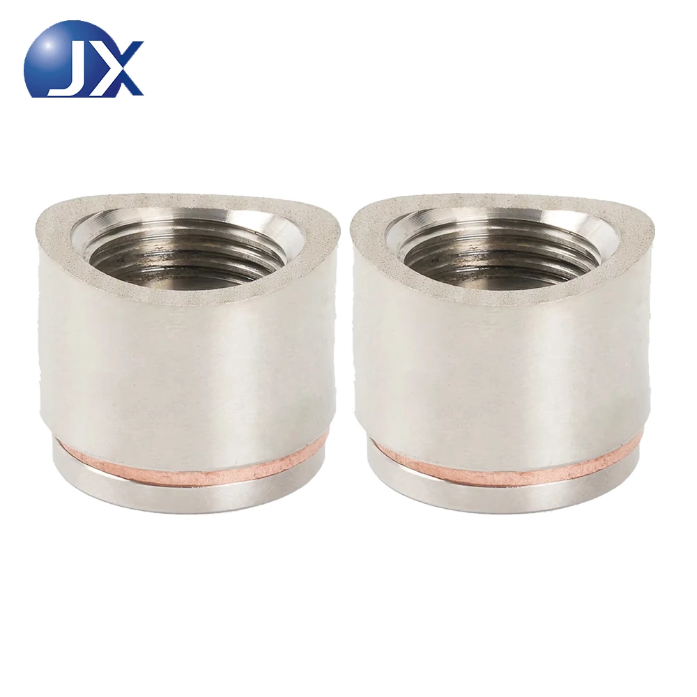 2PCS M18x1.5 Stainless Steel Oxygen Sensor Mounting Bung Notched Exhaust Weld in Adapter with Plugs and Gaskets Kit