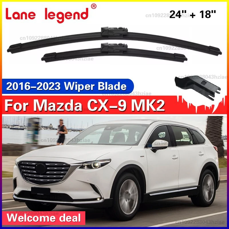 مجموعة شفرات الممسحة الأمامية لمازدا CX-9 CX9 MK2 2016 - 2023 فرش نافذة الزجاج الأمامي 24 "+ 18"