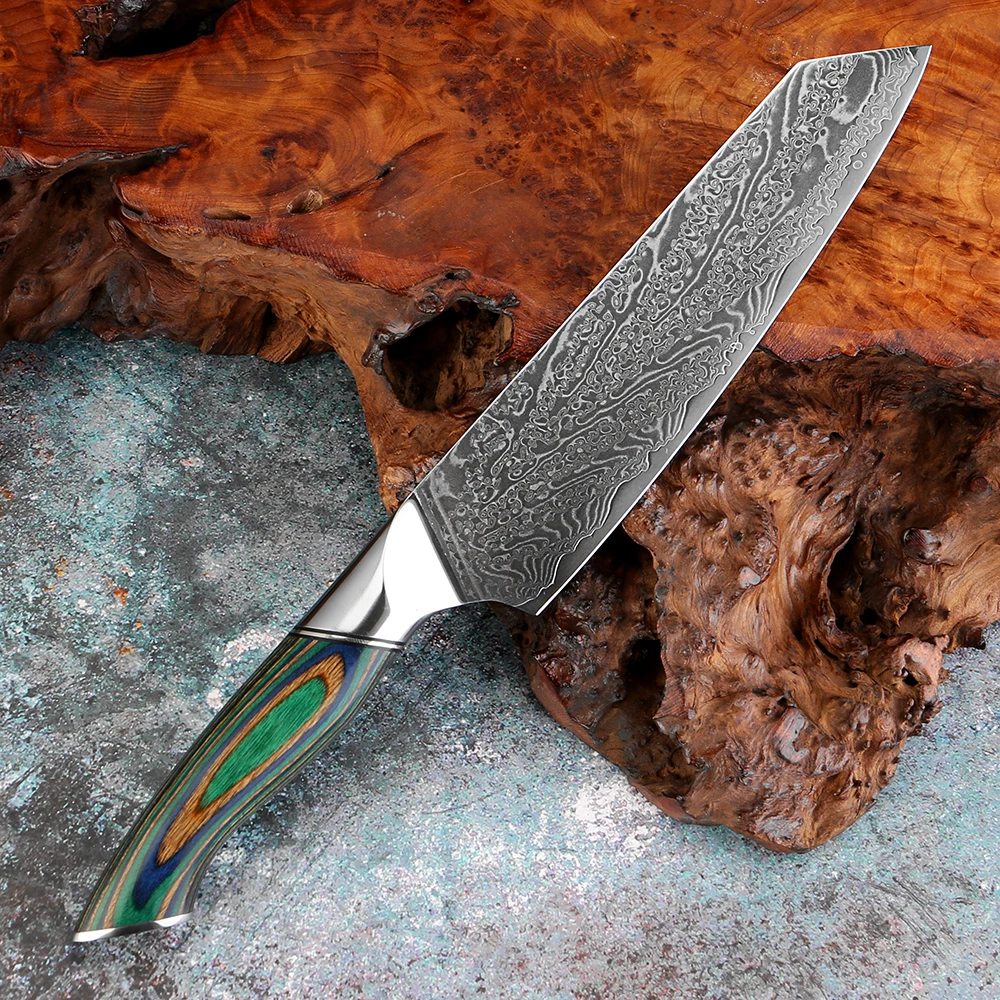 

Kiritsuke Chef Knife - 8 Inch Professional Sharp Damascus Knife - Japanese VG-10 Steel Kitchen Gyuto knife - Ergonomic Handle
